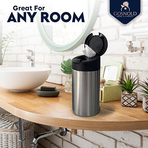 Miniatura 6 de Gosnold Home and Garden Recipiente decorativo de almacenamiento de toallitas dispensador de toallitas recargable para cocina, baño, aula, oficina.