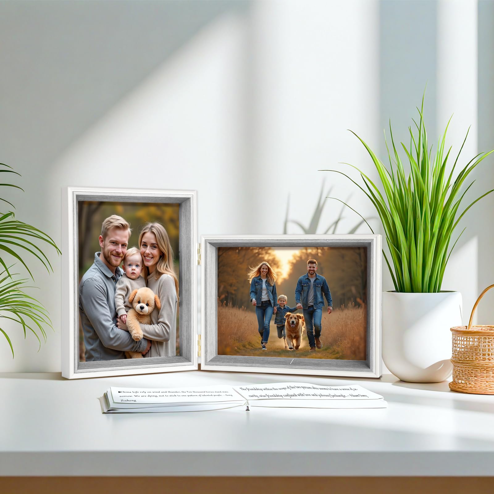 Amazon.com - Epecfan Double Picture Frame 4x6 Vertical and