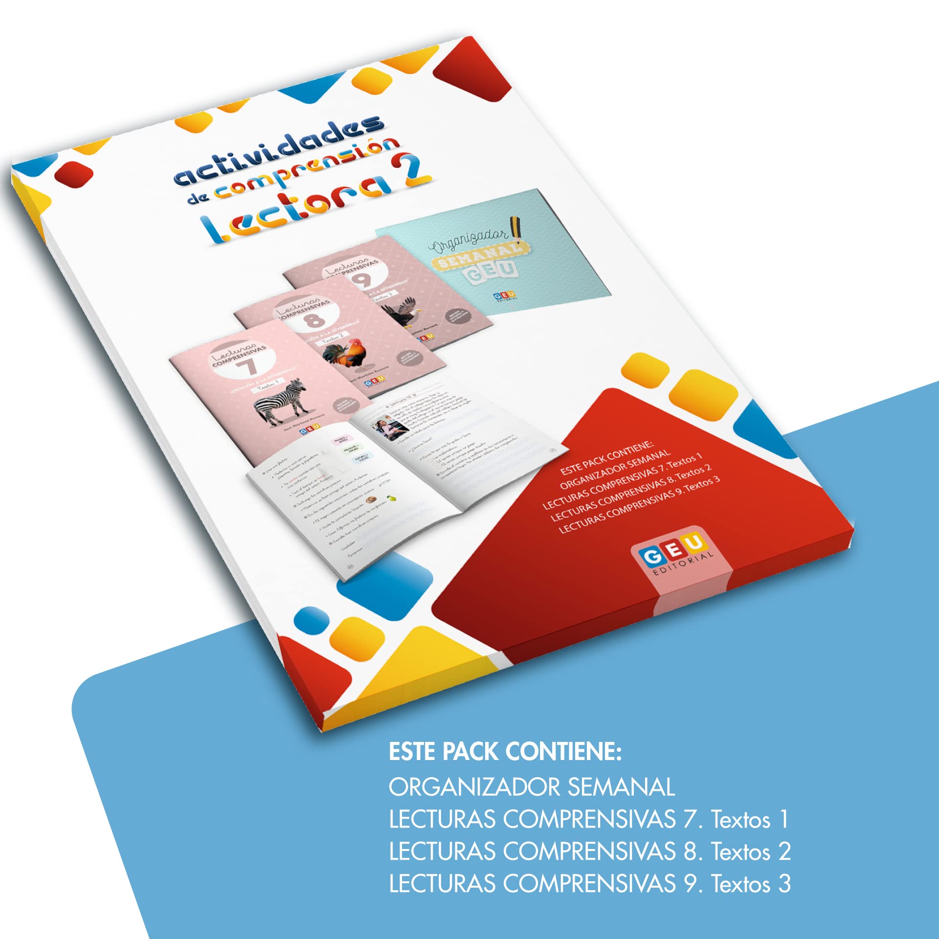 LECTURAS COMPRENSIVAS GEU | Pack De Lecturas Comprensivas 7, 8 y 9 Para Mejorar La Comprensión Lectora 2 Primaria - Textos | Libro Repaso 2 Primaria. Incluye Organizador.