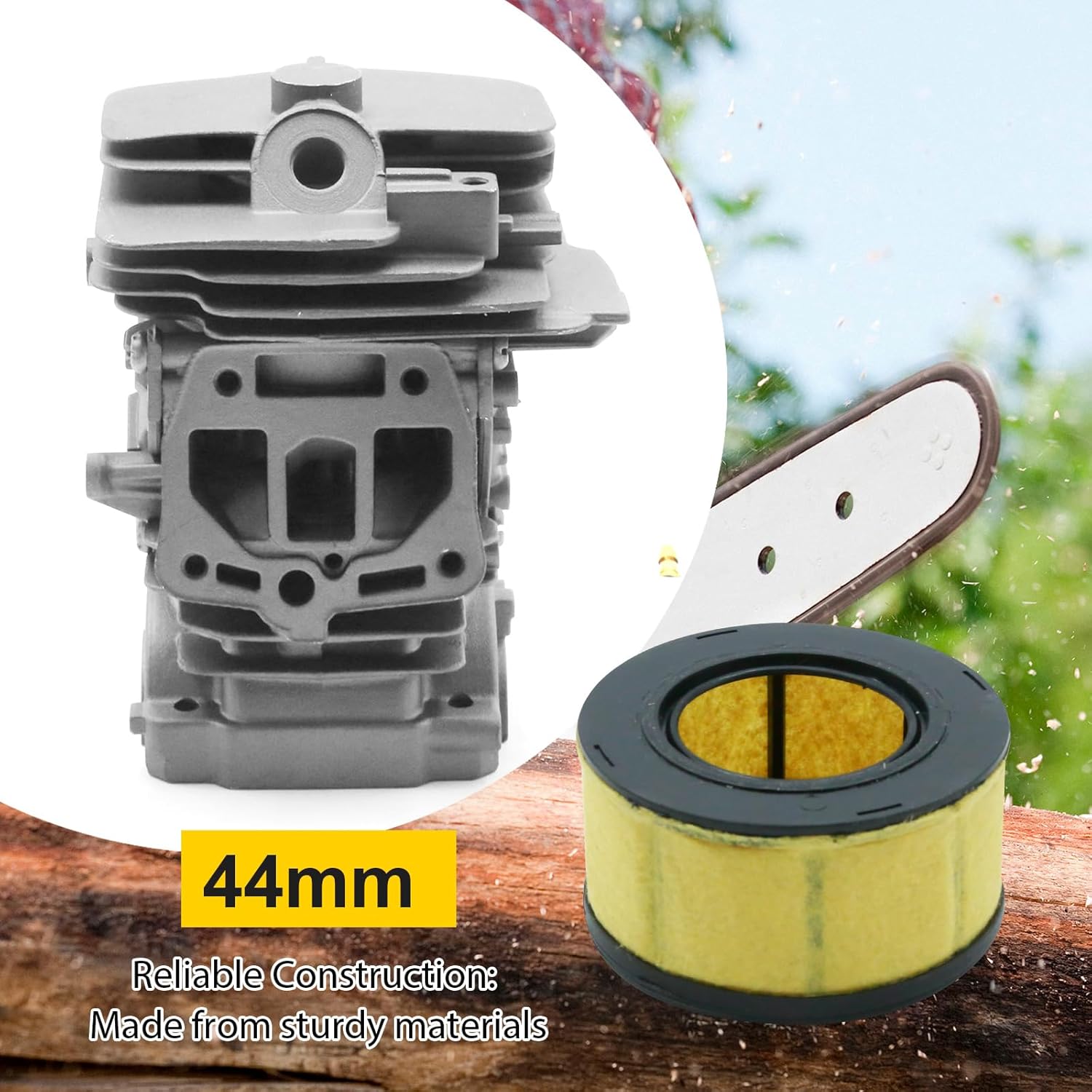 44mm Cylinder Piston Kit, Replacement for Stihl MS251 MS 251 Chainsaw 1143-020-1207 11430201207