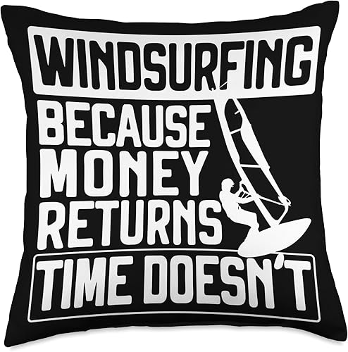 Miniatura 1 de Surfer Windsurfer Windsurf Apparel Windsurfing Surfing Board Water Sports Throw Pillow 18x18 Multicolor