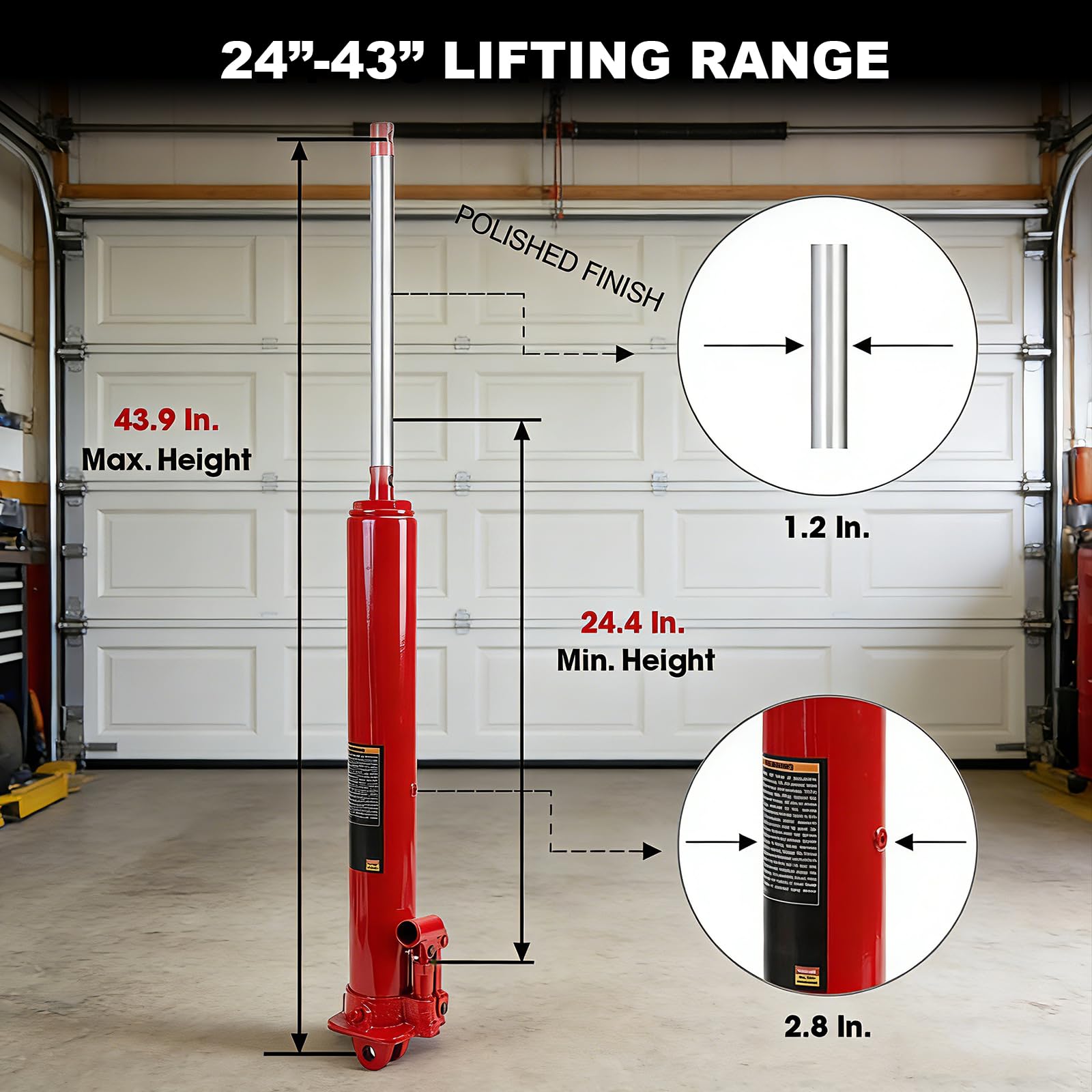 Amazon.com: Big Red 3 Ton Hydraulic Long Ram Jack with Single