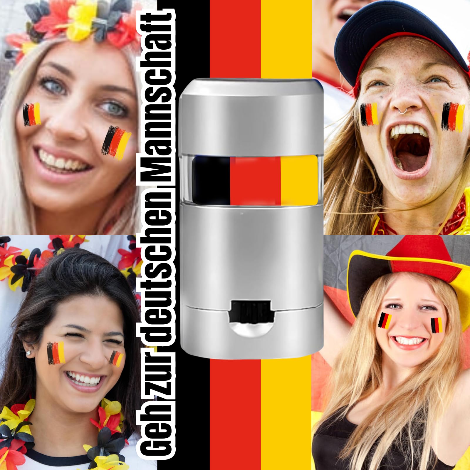 Deutschland Fanartikel - Em Fanartikel - 1 Stück Make-up Schwarz/Rot/Gelb - Deutschland Schminkstift - Sportwettbewerb, Verkleidung, Fans (Schwarz/Rot/Gelb)