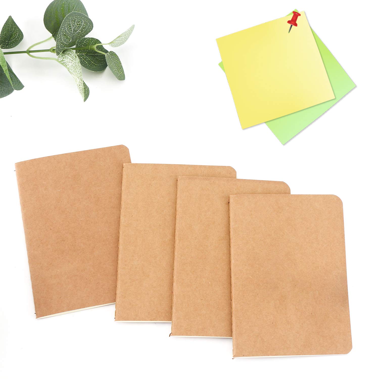 EUSOAR Kraft-Notizbuch, unliniert, A6, 9,9 x 14 cm, blanko, unliniert, blanko, Reisetagebuch, Notizblock-Set, Bulk, Studenten, Büro, Schreibtagebuch, Notizbücher, Papier