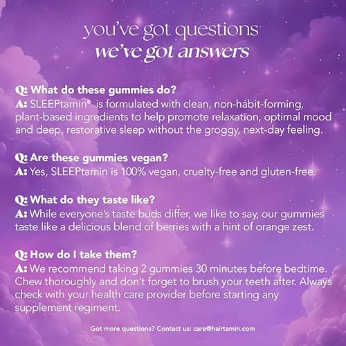 Miniatura 4 de SLEEPtamin - Gomitas de melatonina de 5 mg  Infundidas con manzanilla y ashwagandha para la relajación  Promueve el sueño reparador, estado de ánimo