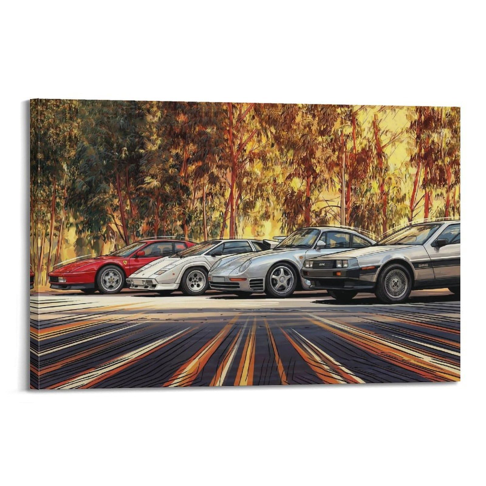 OKAHYS Testarossa Countach LP5000 959 Komfort DMC-12 Poster Modern Decorative Canvas Prints - Ideal Wall Art for Family, Man Cave, Game Room, Boys & Girls Bedroom 20x30inch(50x75cm)