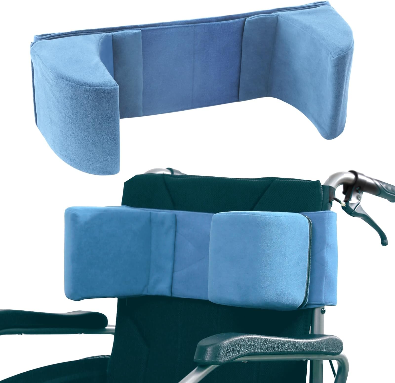 Lateral Support for Wheelchair,Lateral Support Cushion with Adjustable Side Panels for Wheelchairs,Wheelchair Stabilizer Attachment Chair Side Pads,Lateral Foam Wedge for Elderly (Blue)
