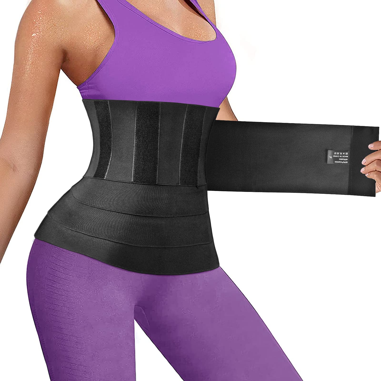 POL PARKMAN Plus Size 5.1Inch Waist Trainer for Women Lower Belly Fat Waist Wraps for Stomach Snatch Me Up Wrap Bandage