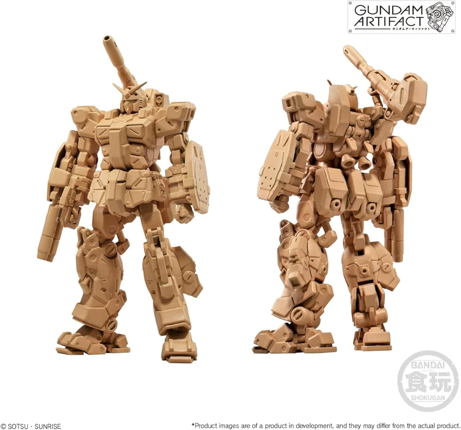 Assembled Full Armor Gundam model from front and back views