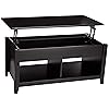 Amazon Basics Rectangular Coffee Table for Living Room with Storage, Lift Top, 40 in x 18 in x 19 in, Black