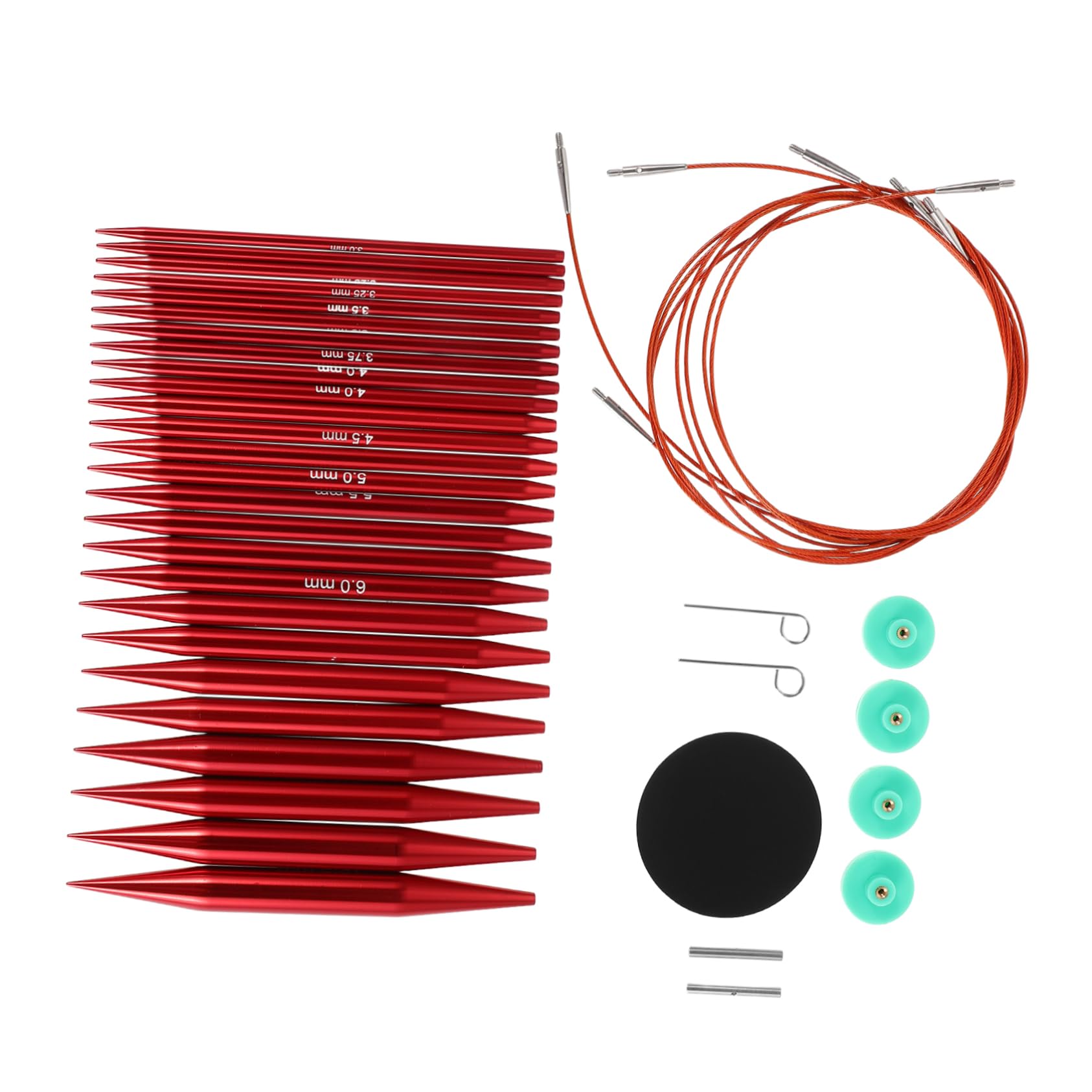 Aiguilles à tricoter circulaires aluminium kit détachable pulls écharpes - 8