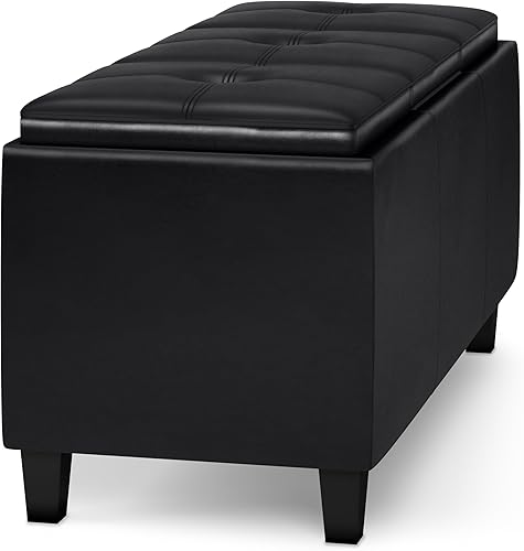 Miniatura 279 de Otomana rectangular de almacenamiento de cuero sintético Simpli Home Avalon., Cuero, Marrón Azul,Marrón Chocolate,Cloud gris,Gris oscuro,Azul