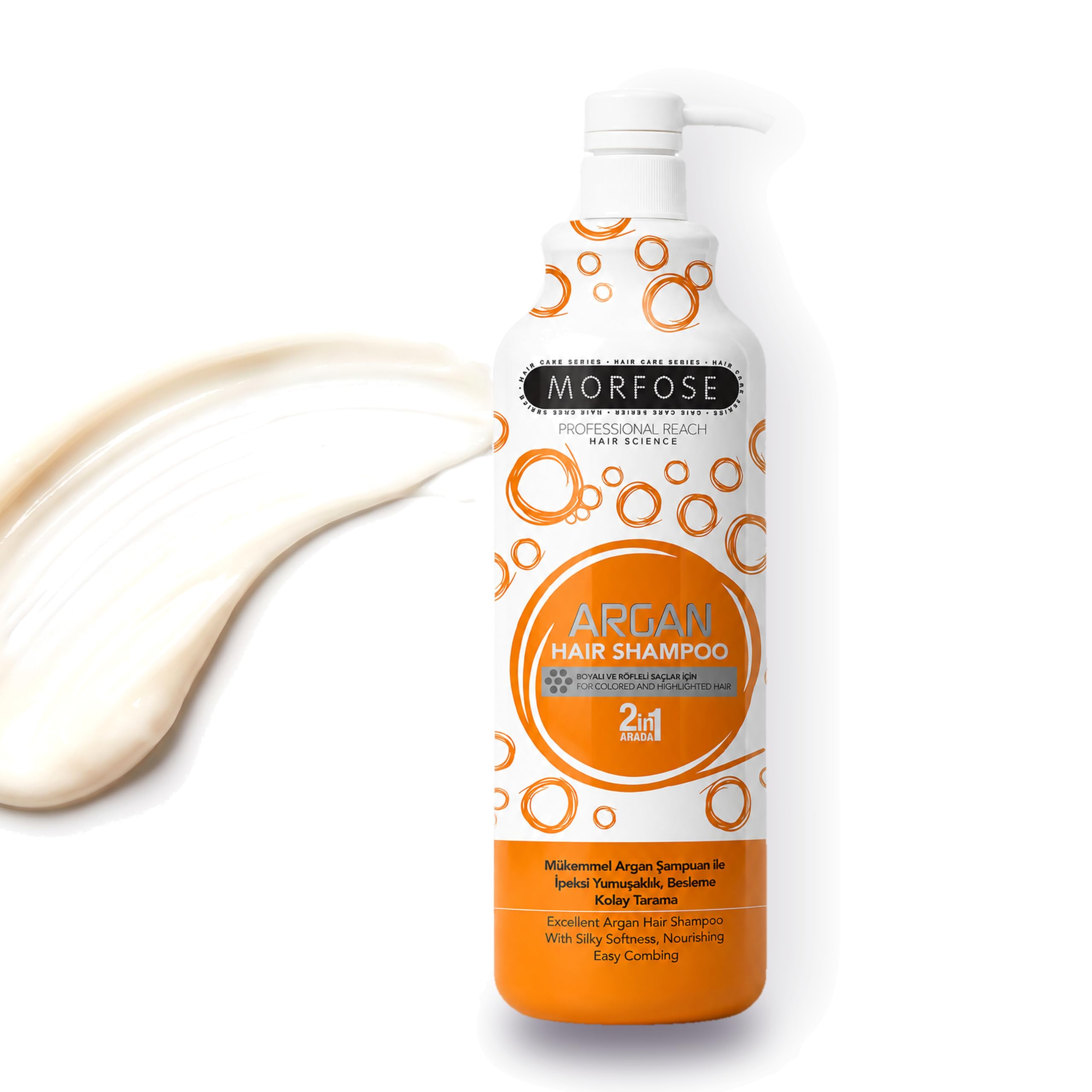 Morfose Hair Shampoo 1000ml, Colour Protection, Hydrating & Nourishing Shampoo for Coloured and Highlighted Hair, Silky Softness & Easy Combing (Argan)