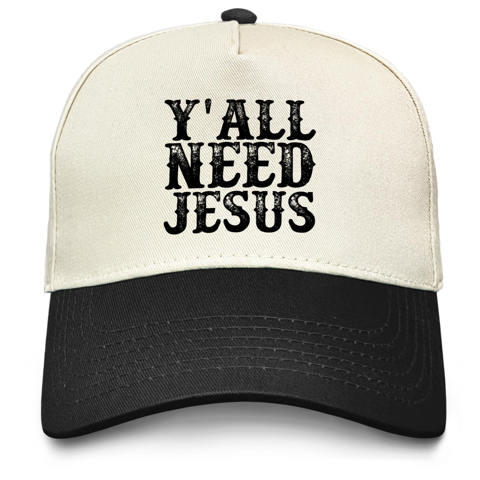 Y'all Need Jesus Hat Trucker Hats Women Vintage Mesh Cap for Fall, Black-5, One size