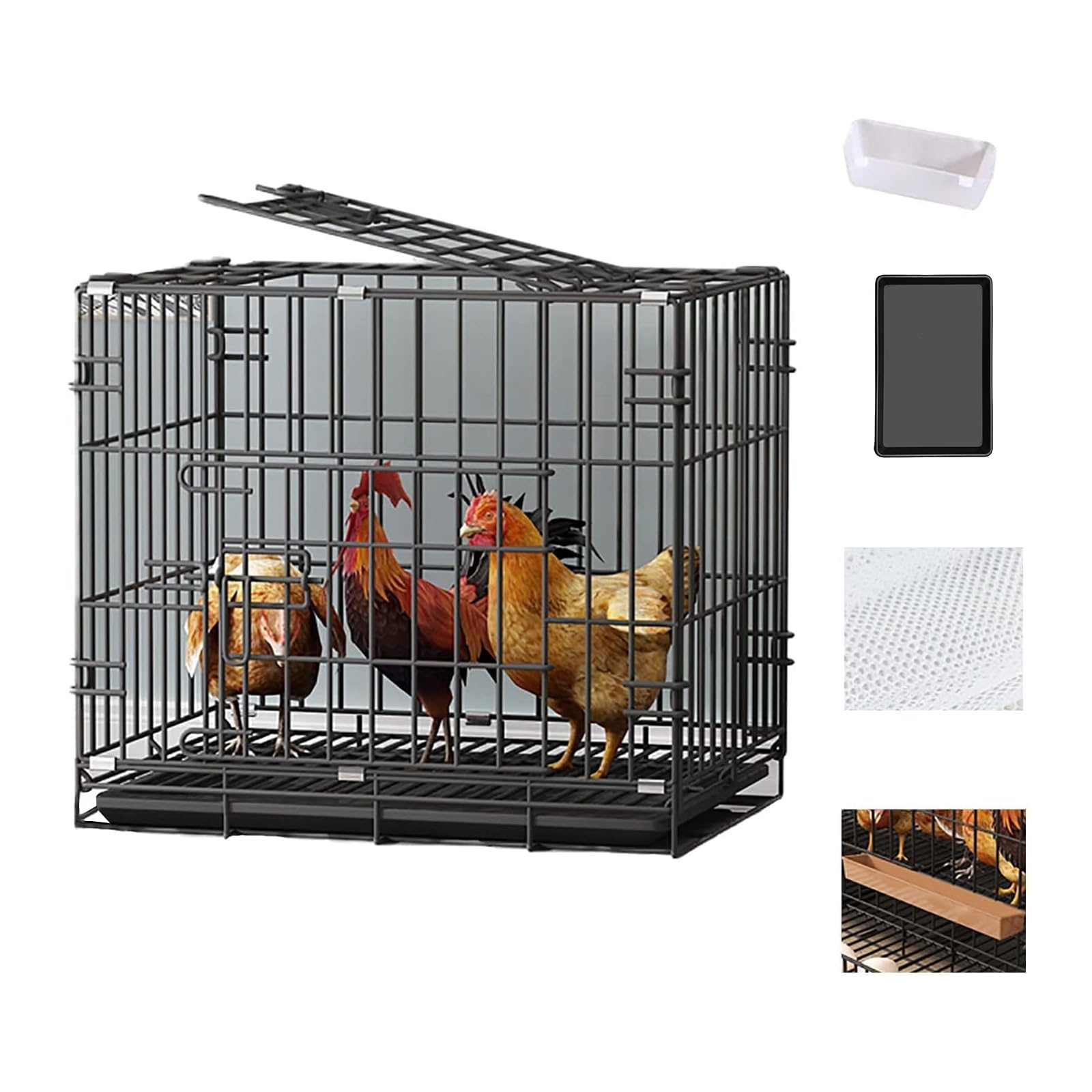 Amazon | Puhang ペットケージ 鶏用ケージ 大型 鶏かご 70*50*60CM 鶏