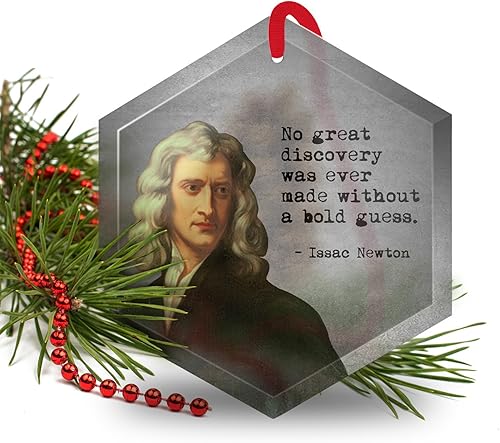 Isaac Newton - Ornamant de Navidad de cristal de científicos famosos