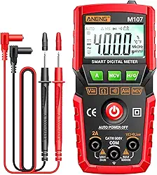 Kiboule M107 Multímetro Digital Inteligente 4000 Contagens NCV Medidor Universal Multifuncional Testador Voltímetro Amperímetro com Luz de Fundo Lanterna AC/DC Tensão e Medição de Resistência de Corrente Zero