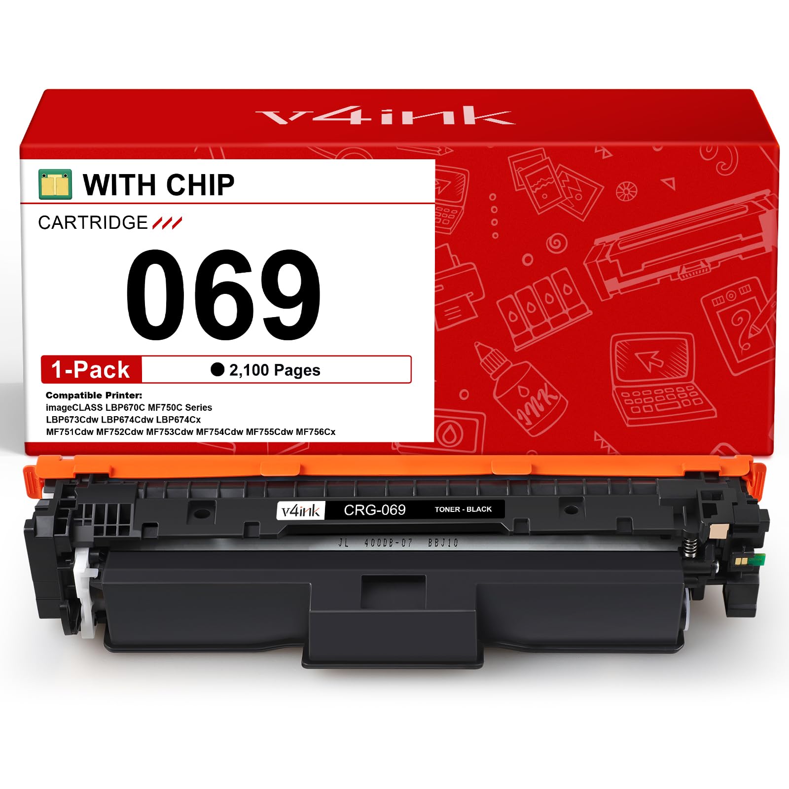 Photo 1 of 069 Black Toner Cartridge Compatible Replacement for Canon 069 069H Toner Cartridge Set for use with Canon imageCLASS LBP674C MF750C Series LBP674Cdw MF751Cdw MF753Cdw MF754Cdw Printer 1-Pack