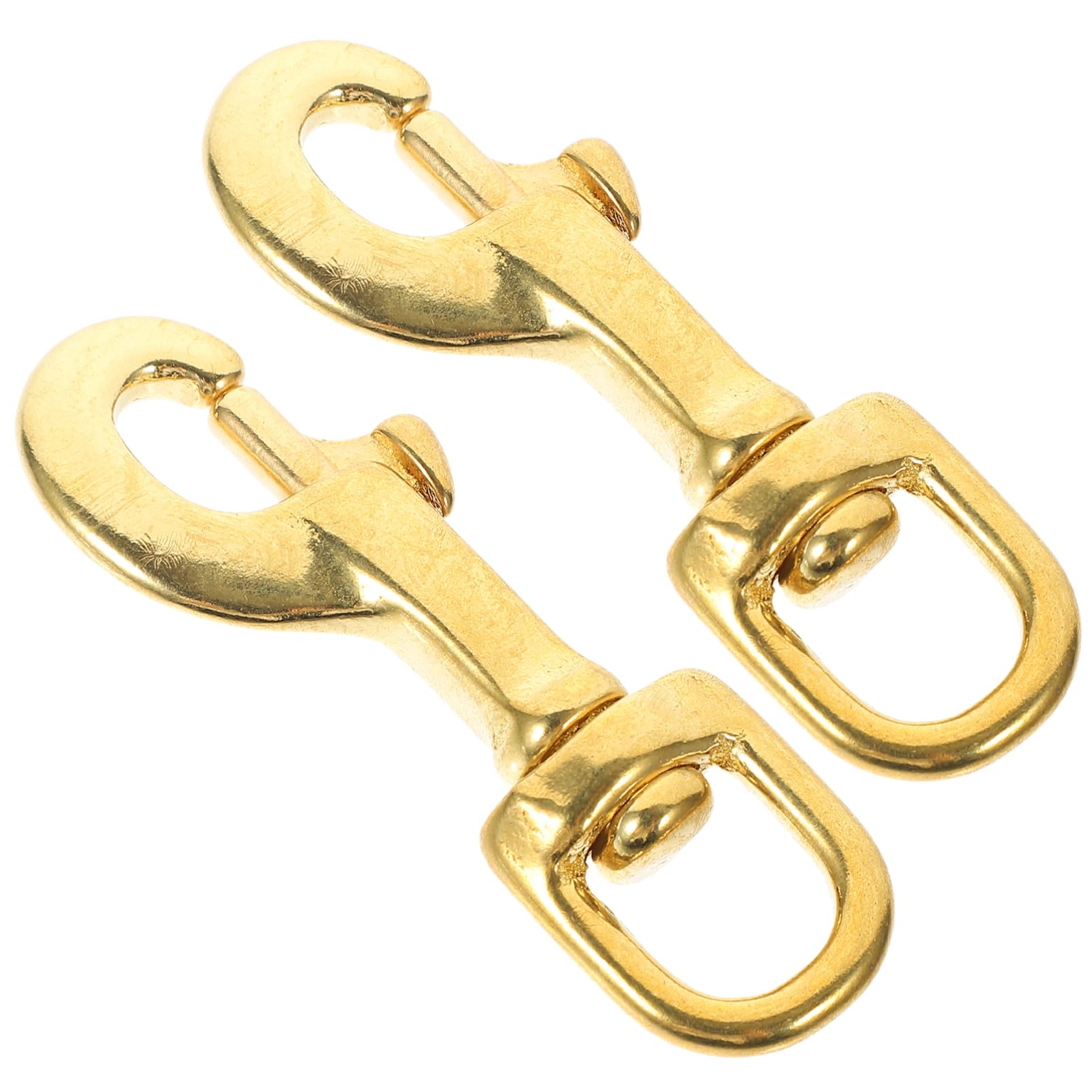 KALLORY Brass Detachable Swivel Hooks Lanyard Snap Hooks Curved Lobster Clasps for Chains