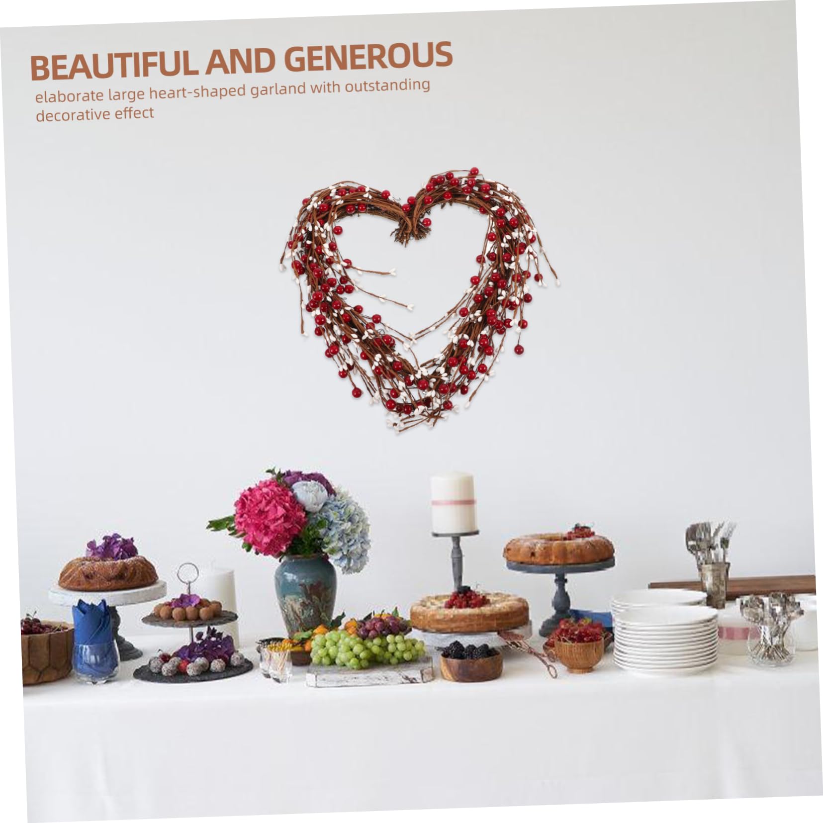 STOBOK Guirnalda De De Artificial para Decoración De San Valentín Adorno Colgante De Pared y Puerta Romántica para Bodas y