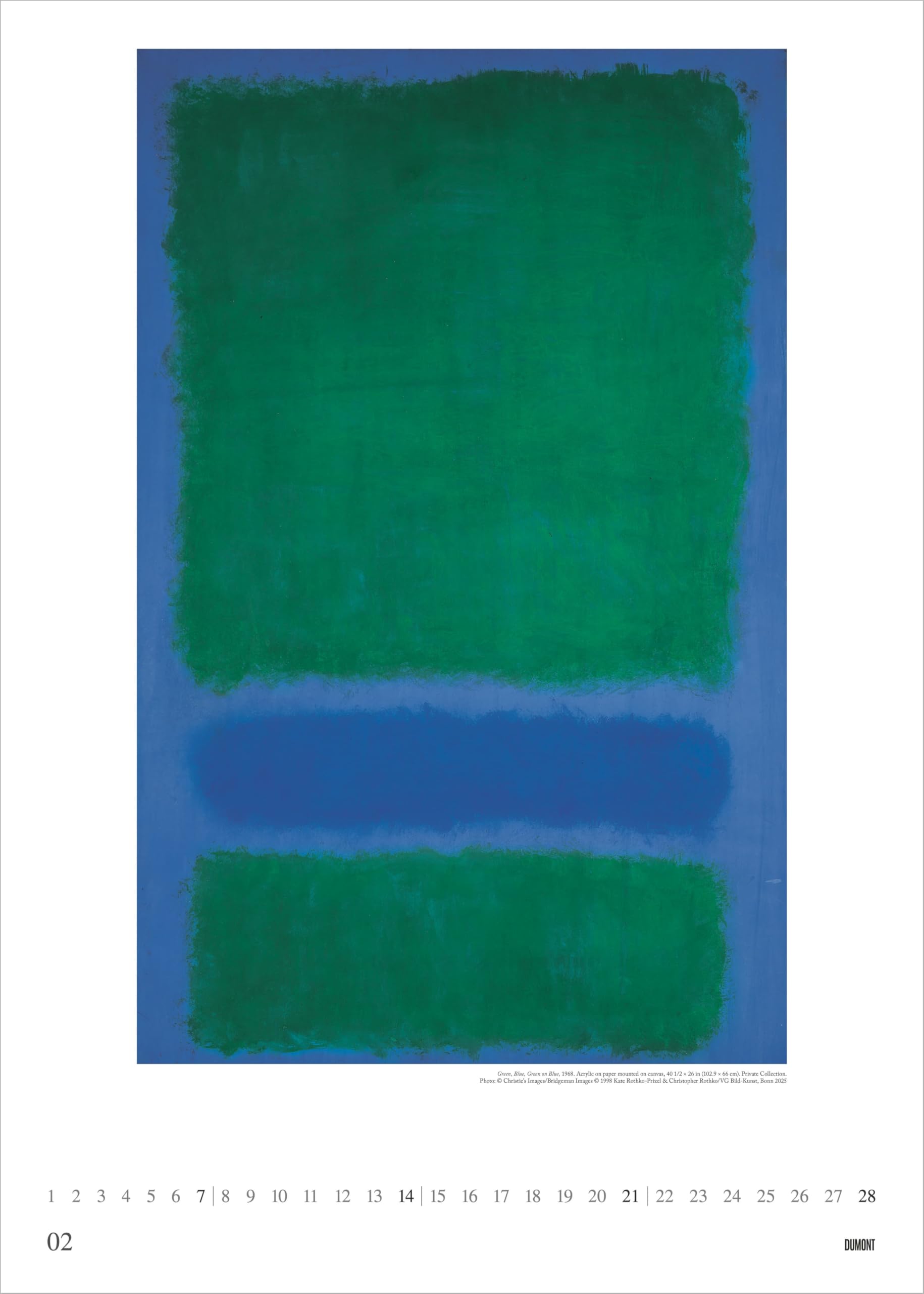 Mark Rothko 2027: Kunstkalender 50x70 cm mit Meisterwerken des Abstrakten Expressionismus und sprachneutralem Kalendarium