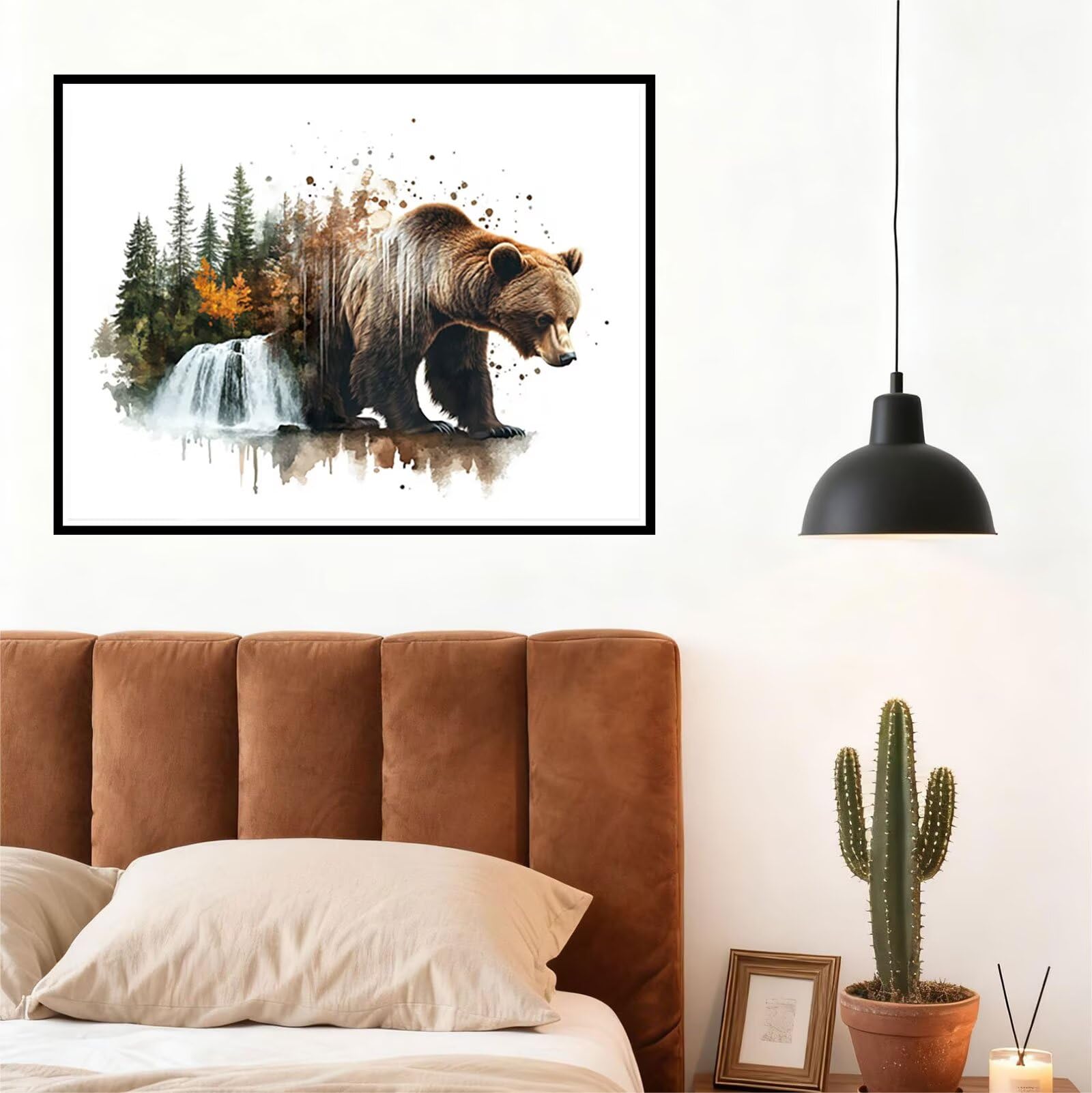 Landschaft Malen Nach Zahlen Erwachsene Tier Malen Nach Zahlen Kinder ab 7, DIY Set Erwachsene Bastelsachen Kreativ Set für Kinder Geschenke für Männer, Weihnachten Halloween Deko 60x80cm H - 684