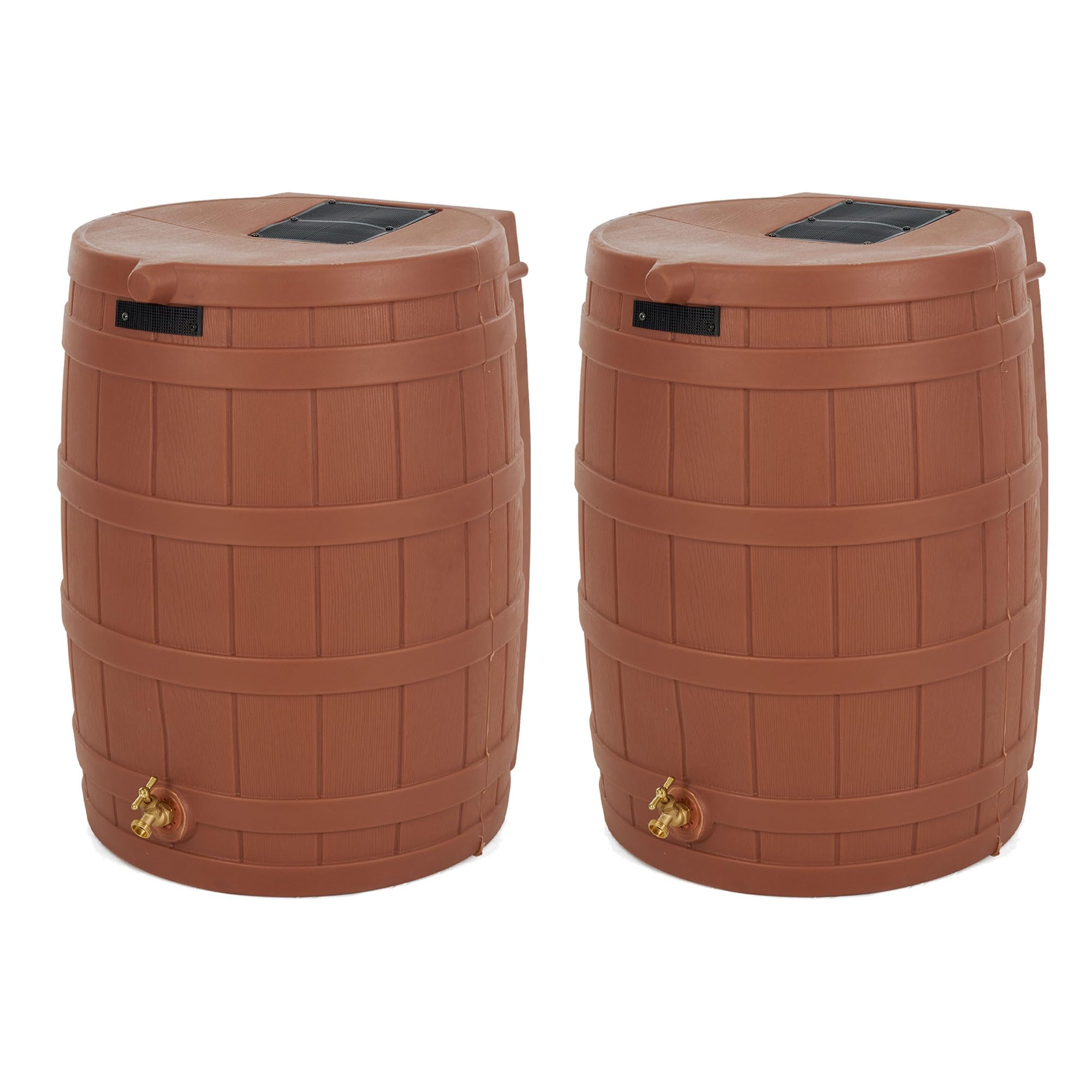 Good Ideas Rain Wizard Water Collection Barrel, 50 Gallon, Terra Cotta