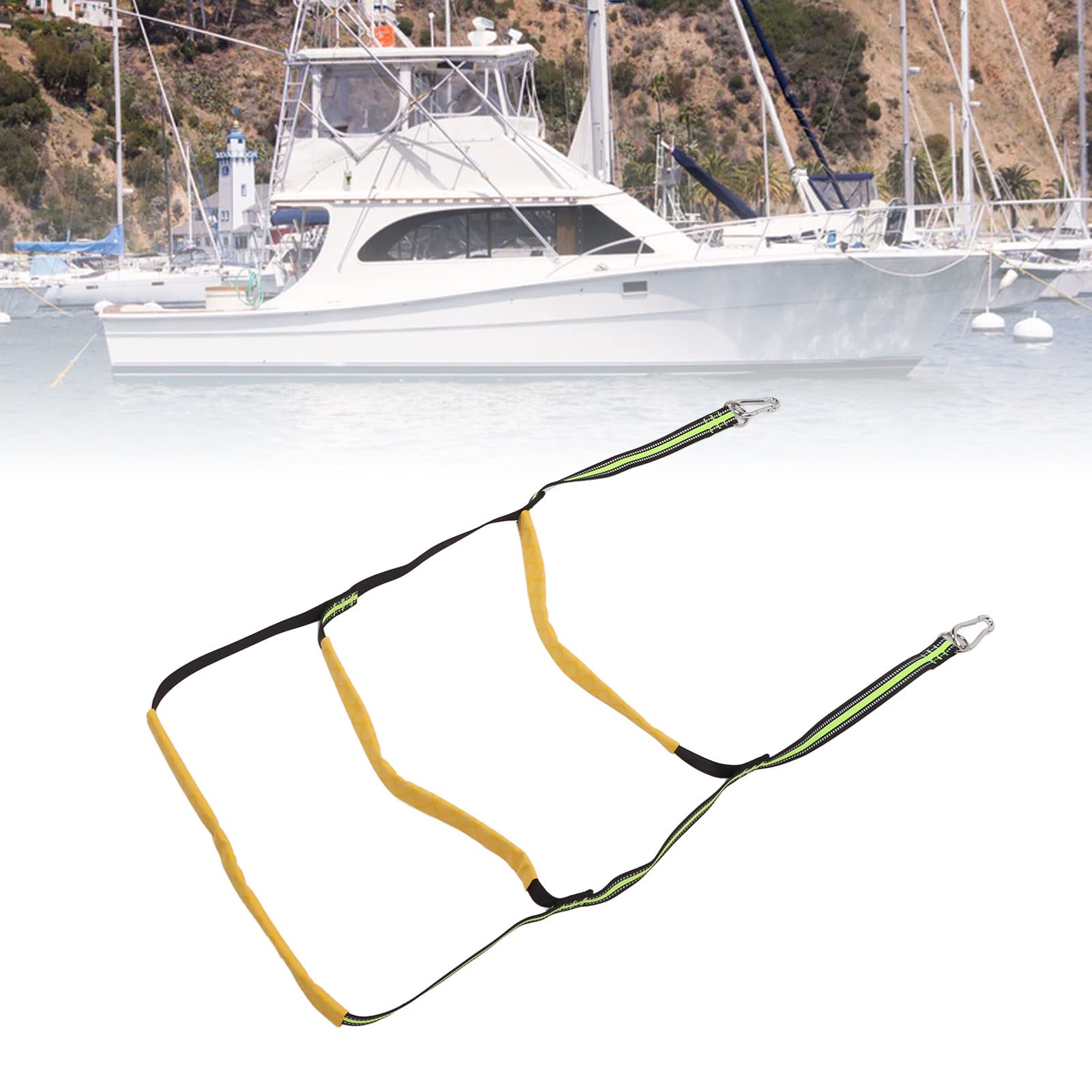 Scala di Corda Marina, Scaletta di Corda per Barca Gonfiabile Professionale Portante Resistente Portatile a 3 Gradini per Piscina Domestica