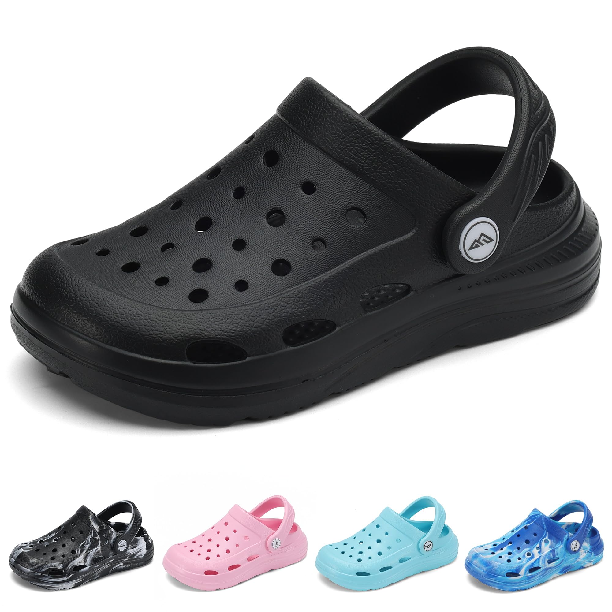 Kids Tie Dye Garden Clogs for Boys Girls | Lightweight Slip-On Water Shoes with Arch Support
