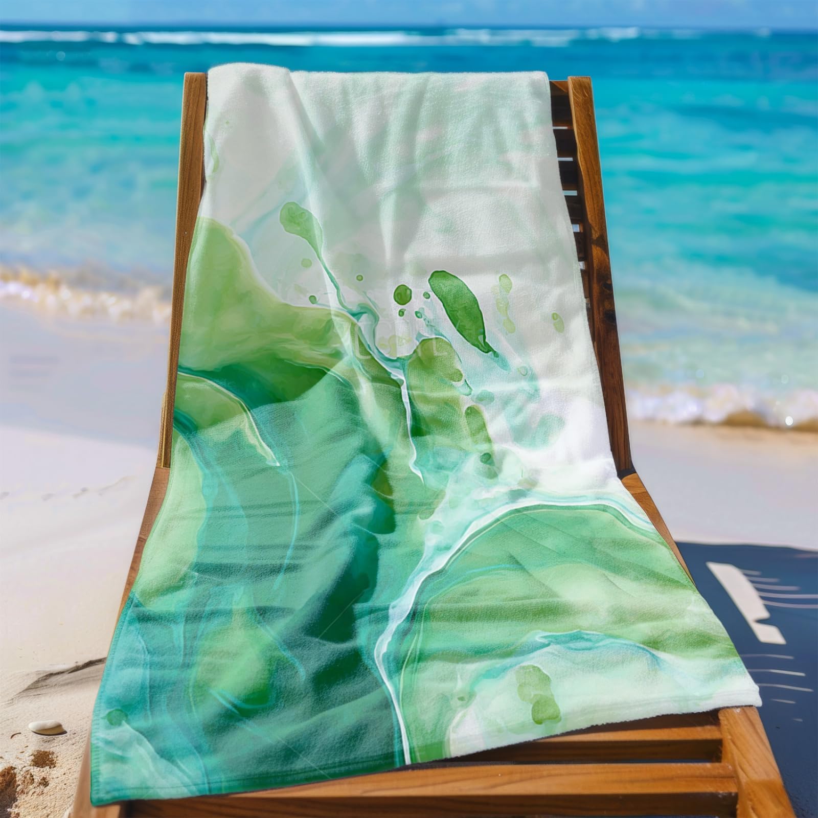 Générique Serviette de Plage 90X180 Abstract Vert Pomme