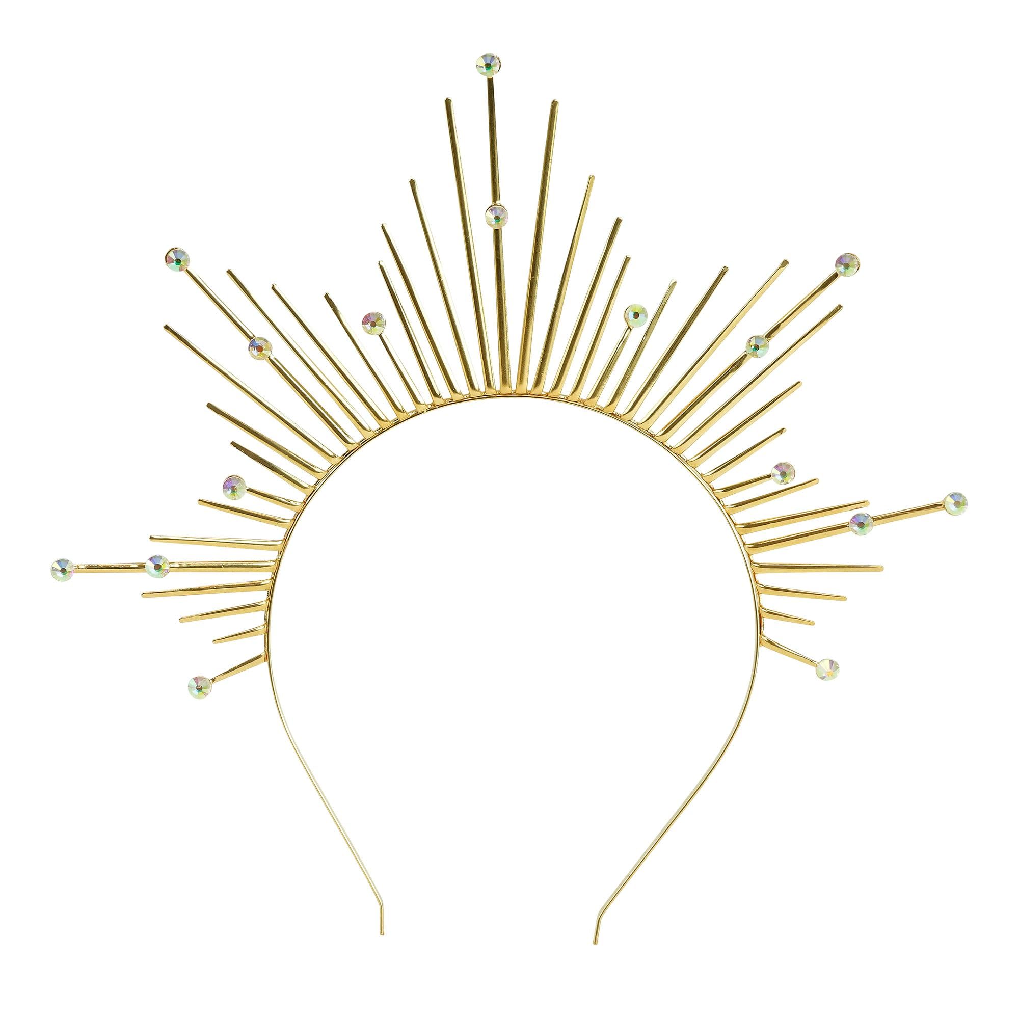W WIDMANN MILANO Party Fashion - Adult Halo Headband Gold or Black, Costume Accessory for Carnival, Halloween