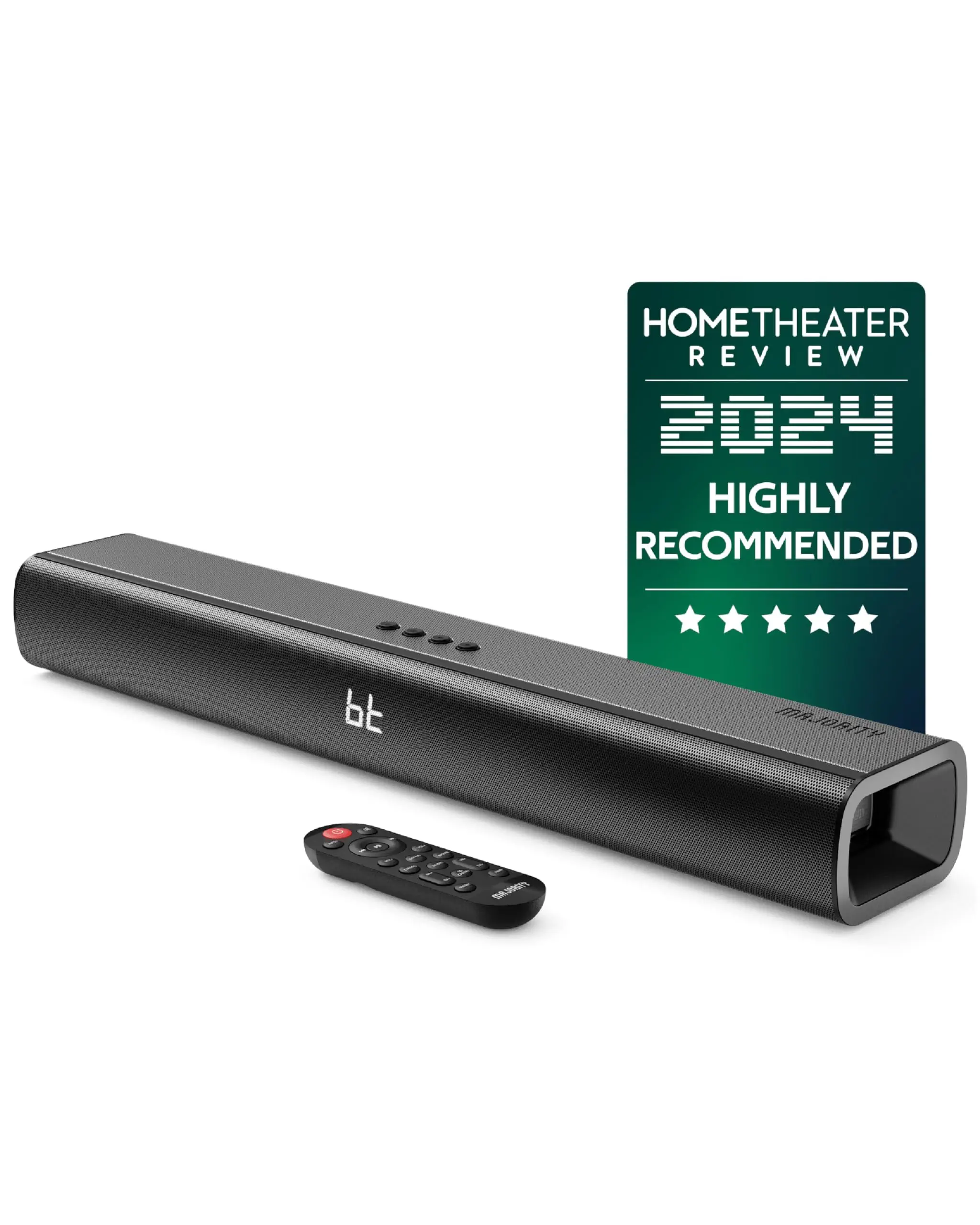 MAJORITY Naga 60 Soundbar für TV Geräte | TV Soundbar mit Integriertem Subwoofer | Bluetooth Sound Bar HDMI ARC | 120W Lautsprecher für Fernseher | 2.1 Soundsystem mit EQ | Wandmontierbar Sound Bar