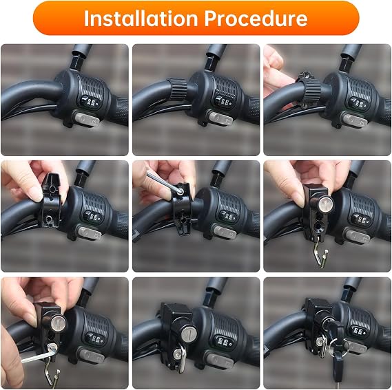 2Pcs Motorcycle Helmet Lock, Anti Theft Lock for Handlebar Frame Bumper