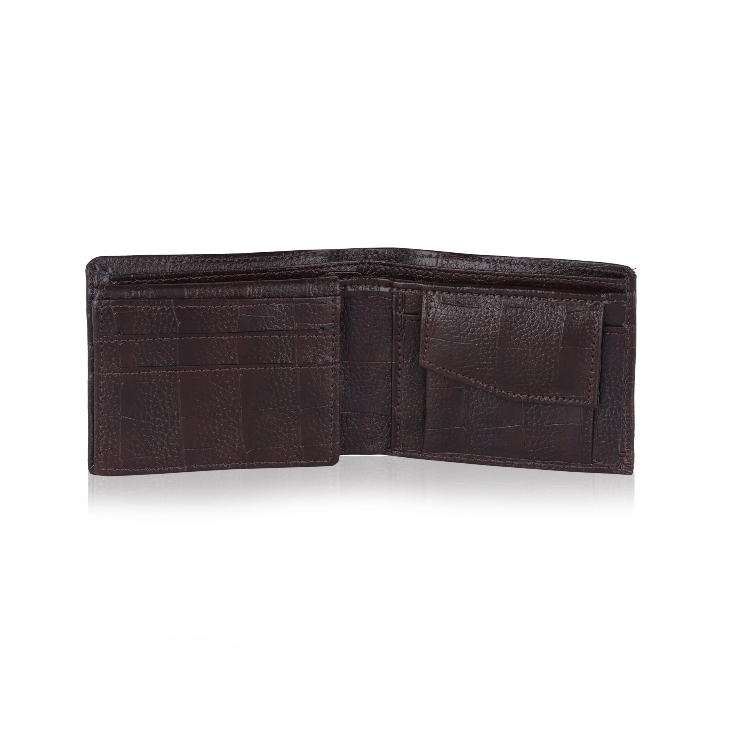 upcraft Men’s Slim Faux Leather Bi-Fold Wallet – Sleek Durable Card Holder with Transparent ID Window, Contrast Stitching, Compact Pocket Organizer for Everyday Use Brown-picture-38