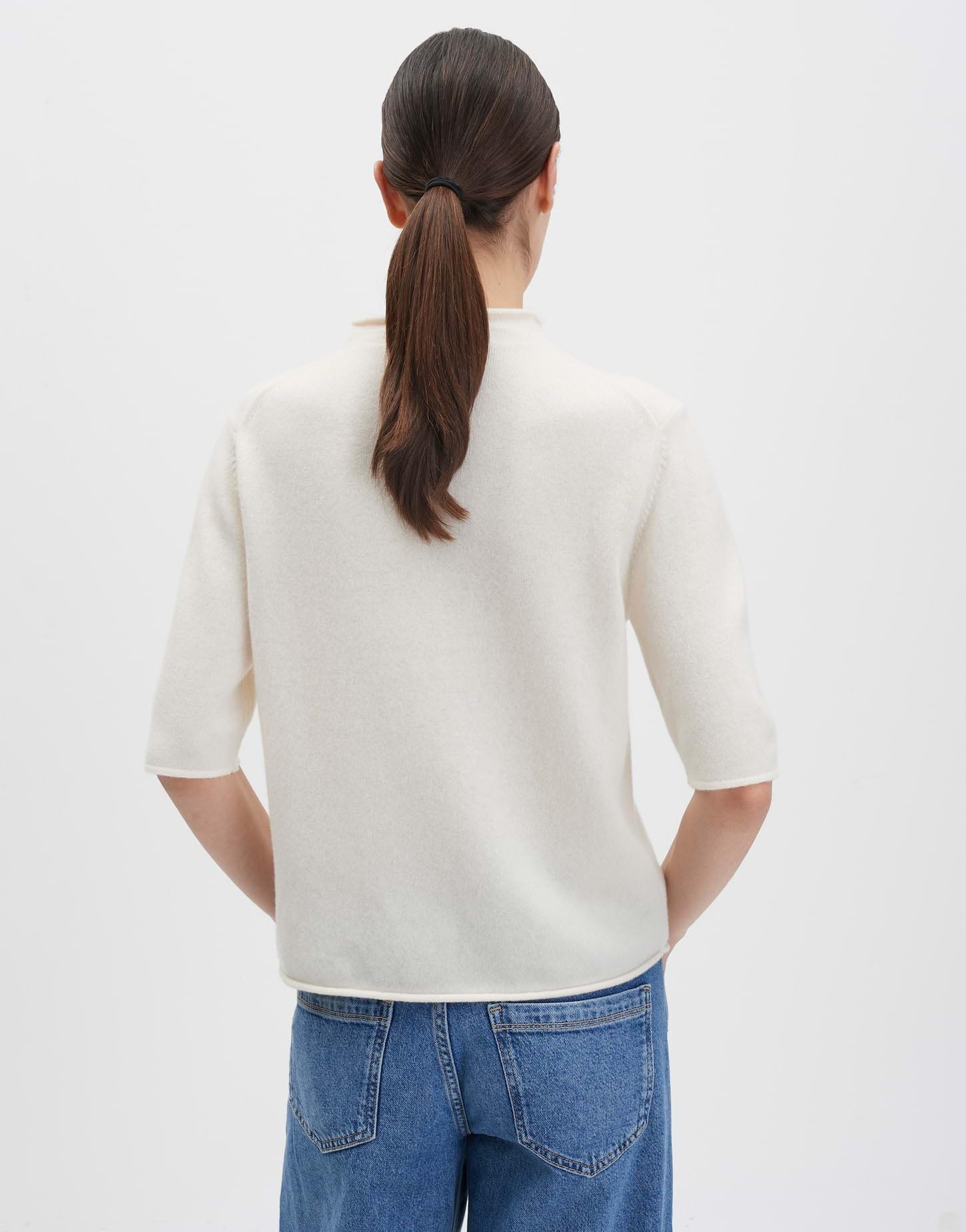 someday Damen Pullover | TUMEA Regular Kurzarmpullover aus Reiner Wolle