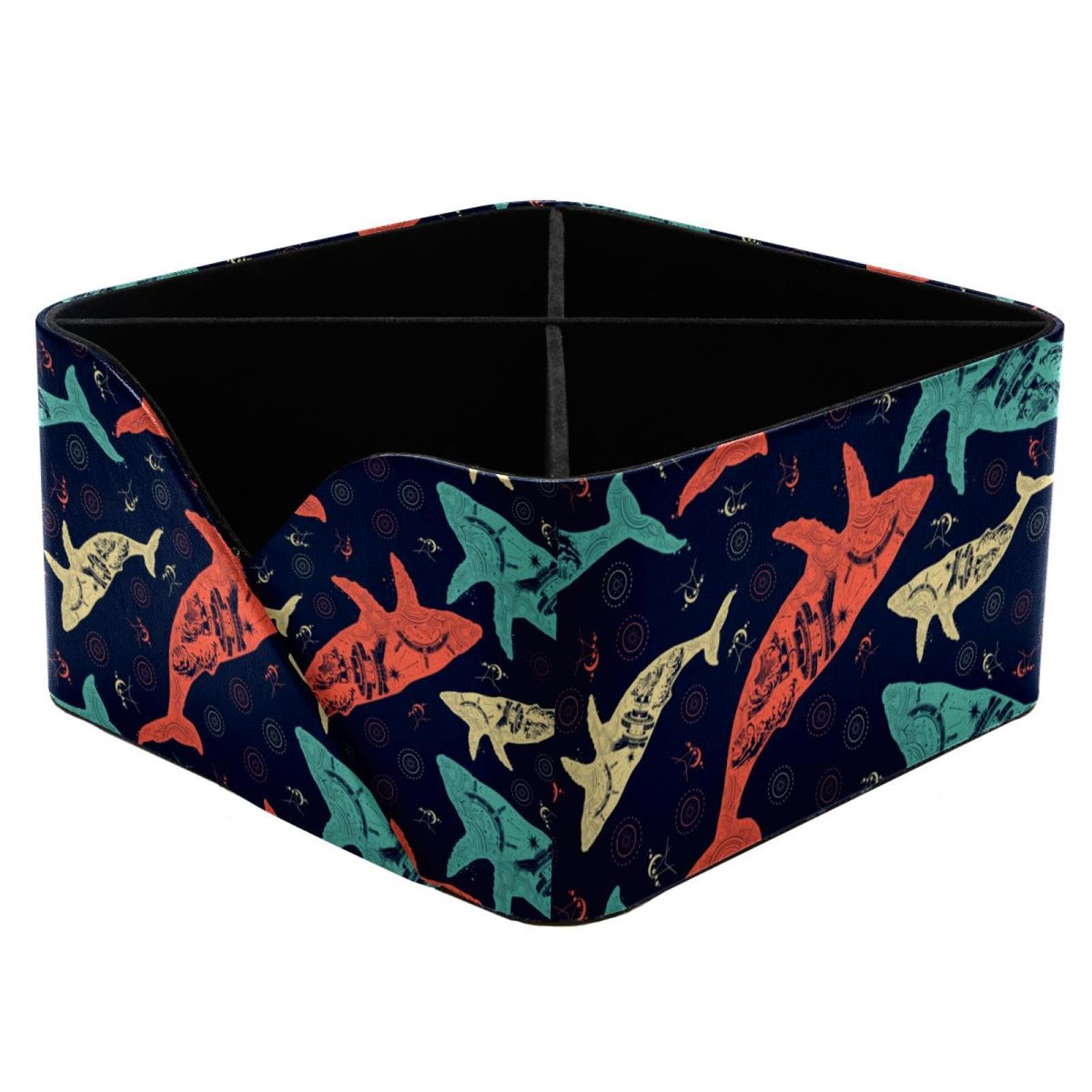 Porte-crayons baleine avec phare et compartiments de rangement pour fournitures