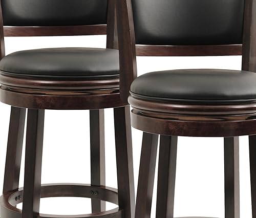 Miniatura 78 de Boraam Augusta - Silla alta giratoria de altura Negro -,Negro/Cappuccino,Negro/Cerezo,Marrón/Capuchino,Capuccino,Cereza,Cepillo de alambre