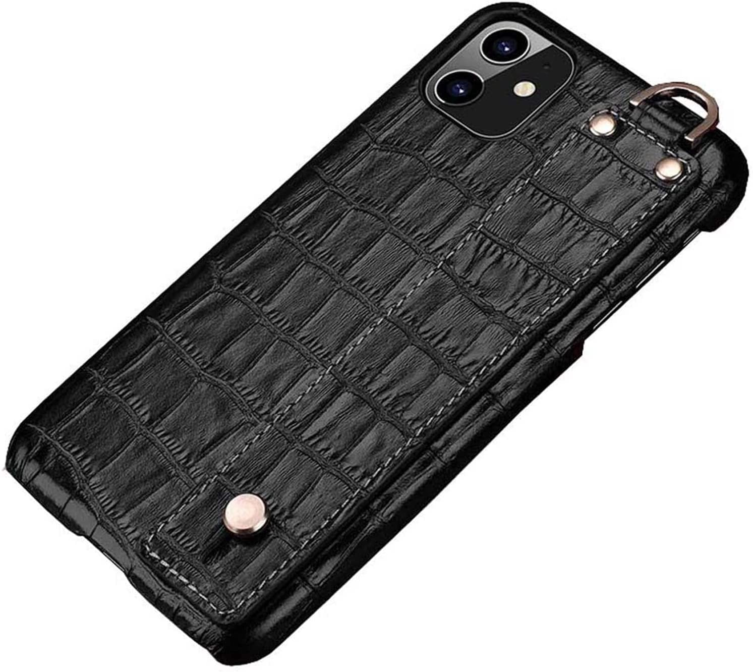 Couverture de téléphone iPhone 11 cuir crocodile pour vos vidéos mains libres au bureau et en voyage