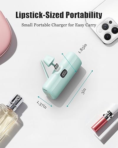 Miniatura 3 de Cargador portátil pequeño, mini banco de energía de 5000 mAh, 20 W PD bidireccional de carga rápida, compacto, esenciales de viaje compatible con