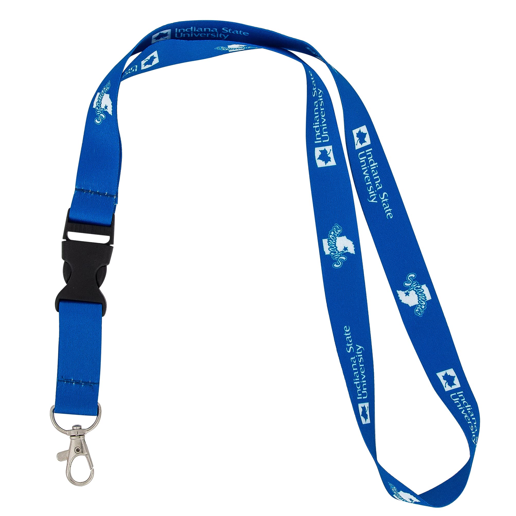 Desert Cactus Indiana State University Lanyard ISU Sycamores Car Keys ID Badge Holder Keychains Detachable Breakaway Snap Buckle Lanyards (Blue)