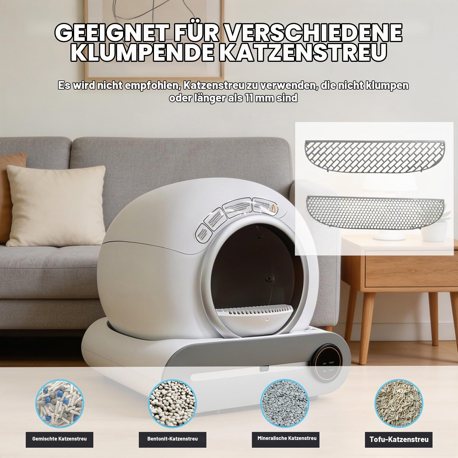 Katzentoilette Selbstreinigend 74L Infrarotsensor Inklusive