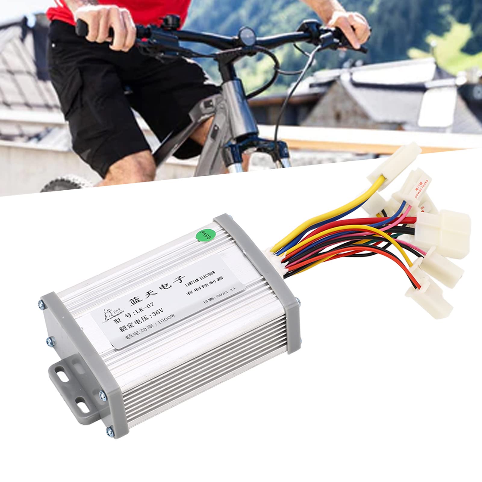 Kit contrôleur de moteur à balais, Kit contrôleur de moteur 36V 1000W avec interrupteur à clé, pédale d'accélérateur, contrôleur à balais pour vélo électrique Mini Bike