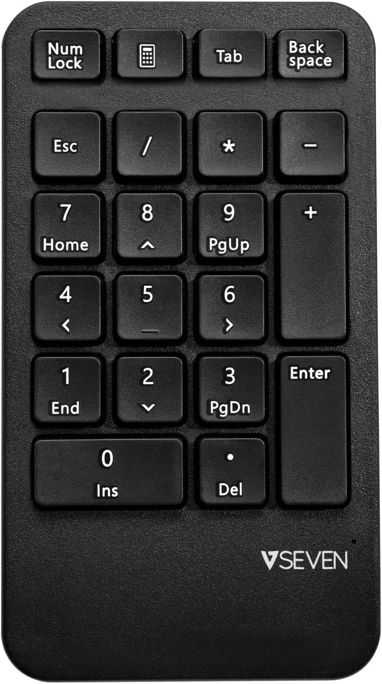 V7 Ergonomic Keyboard Mouse Combo Wireless W/KEYPAD Italian - IT I IT, Black - Image 5