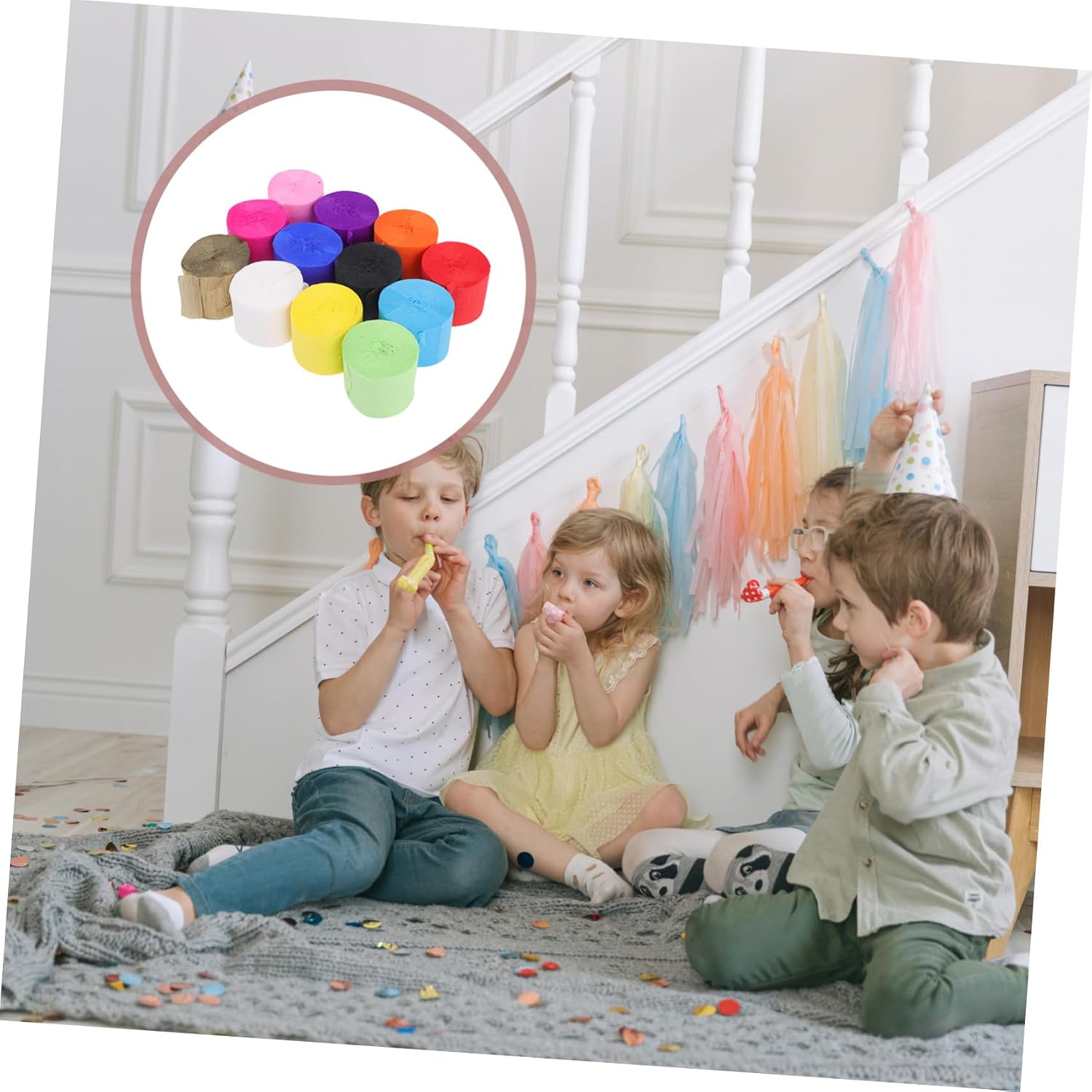 Cabilock 13 Rolls of Crepe Paper Vibrant Colors for Birthday Parties Wedding Decorations Flower Making