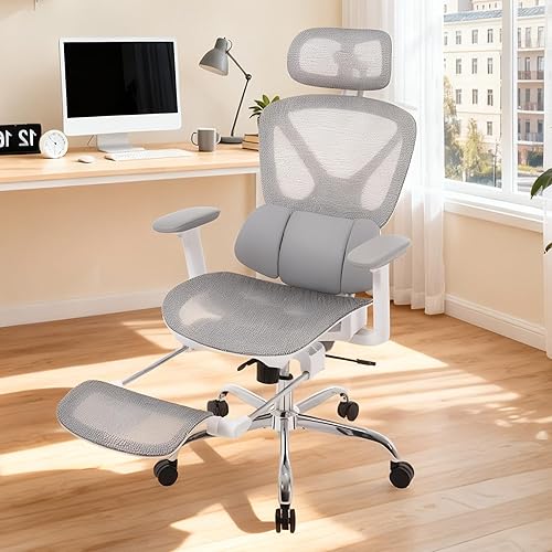 Miniatura 6 de LuxErgo Silla de oficina ergonómica de malla con respaldo alto, silla de escritorio ejecutiva para computadora, silla de oficina en casa con soporte
