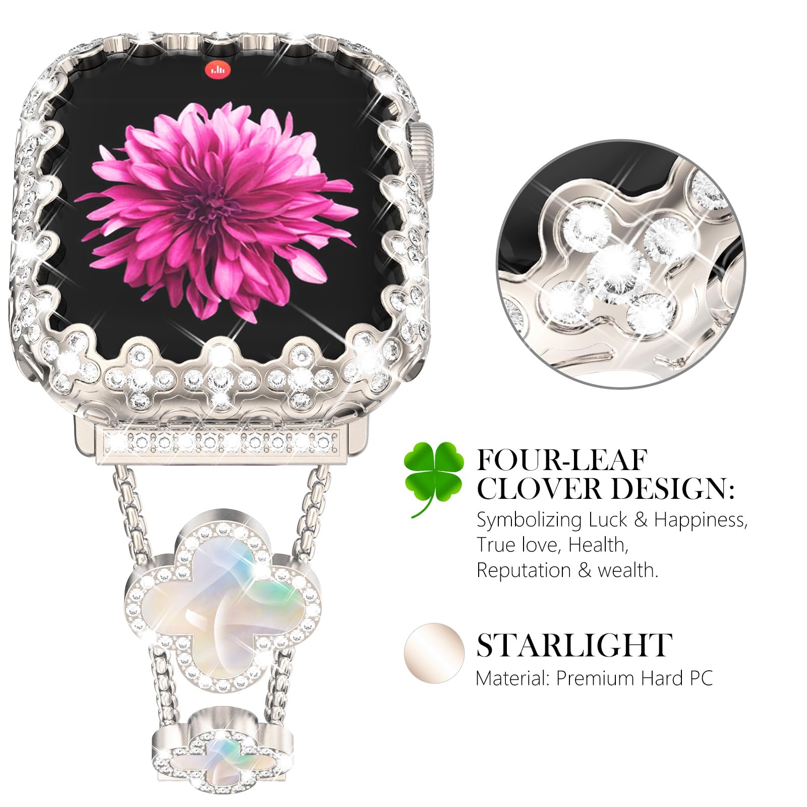 WINGLE Bling Case for Apple Watch 41mm Screen Protector Case Series 9 8 7 - Image 3