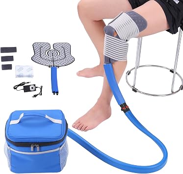 Medical Cold Therapy System Ice Machine for Knee Pain Relief Cryotherapy Freeze Kit with Universal Pad for Shoulder Ankle Back Hip Leg Arthritis Swelling Injury Recovery Azure