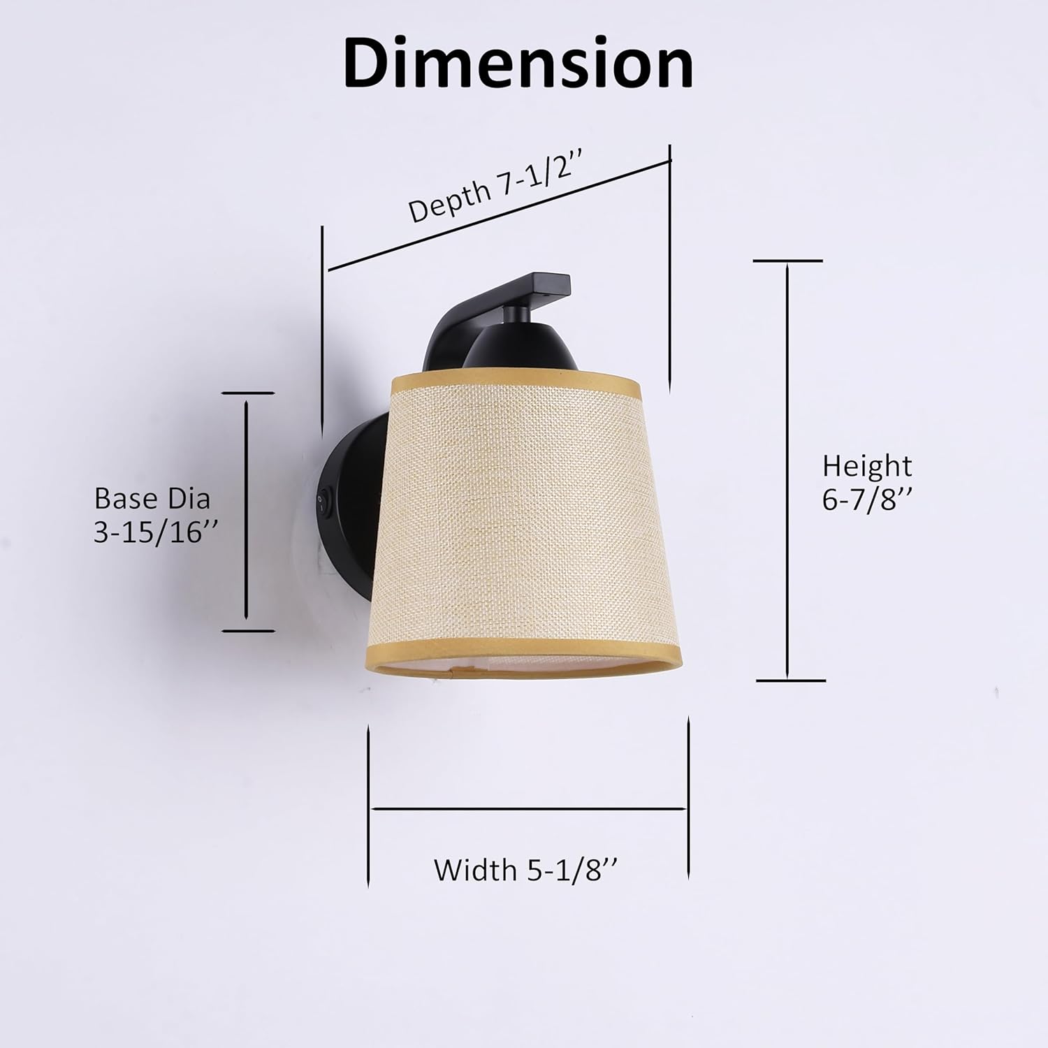 12V RV Fabric Wall Sconce Light Fixture with On/Off Switch (Bulb Included), 12Volts Decorative Interior Light, LED Reading Light for RV, Motorhome, Camper, Boat