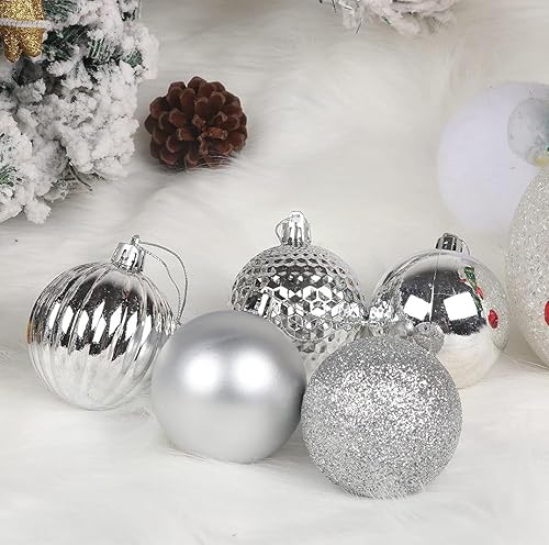 Miniatura 72 de YYCRAFT Adornos de bola de Navidad de 34 quilates de 1.2 pulgadas para árbol de Navidad, decoraciones de Navidad, ganchos inastillables incluidos