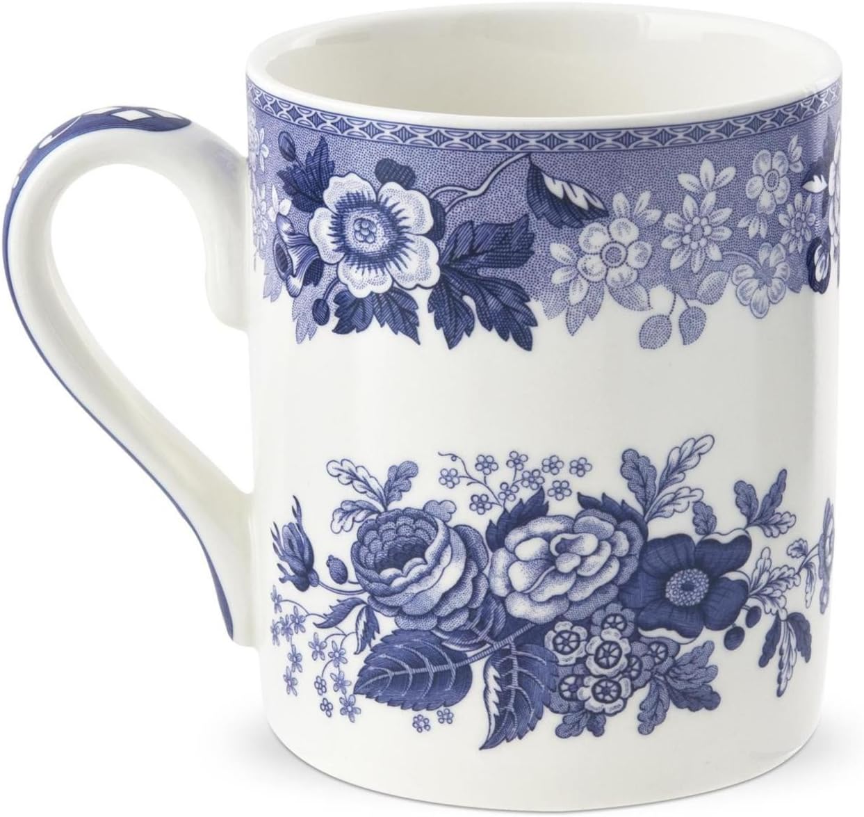 Spode Blue Room 16oz Porcelain Mug, Aesop's Fable - Intricate Historic Illustration, Dishwasher & Microwave Safe Drinkware with Scenic Pattern for Coffee, Latte, Tea, Hot Cocoa
